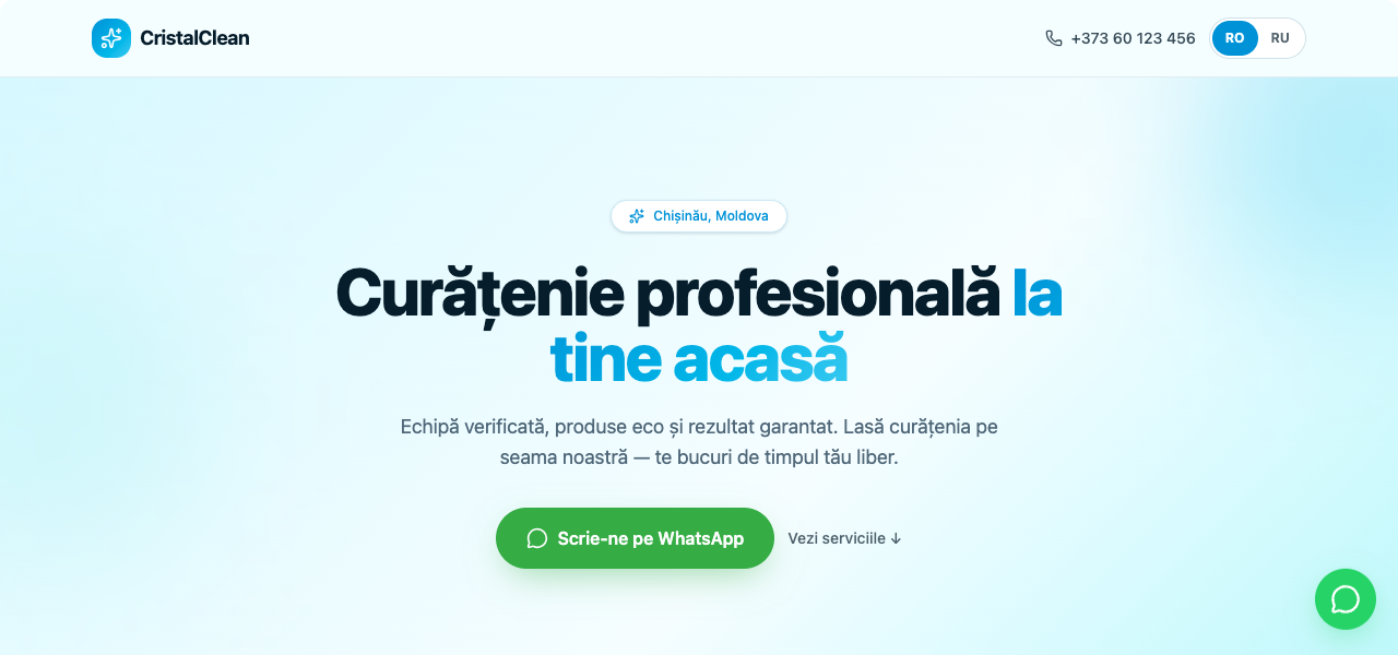 CristalClean 🧹 website preview