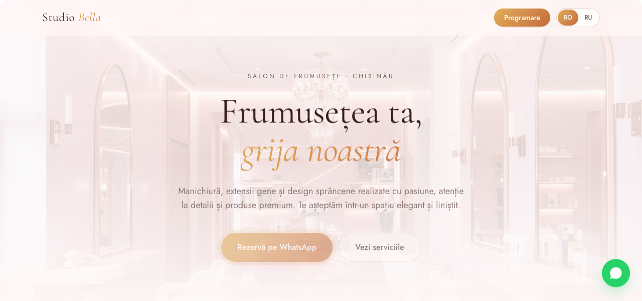 Studio Bella 💅 website preview